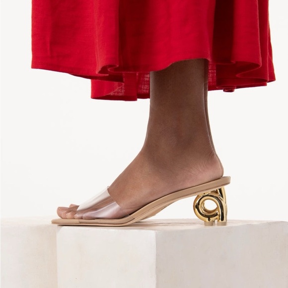 Cult Gaia Cora Clear Sculptural Heel Sandal Size 39 (US 9) - Picture 2 of 8